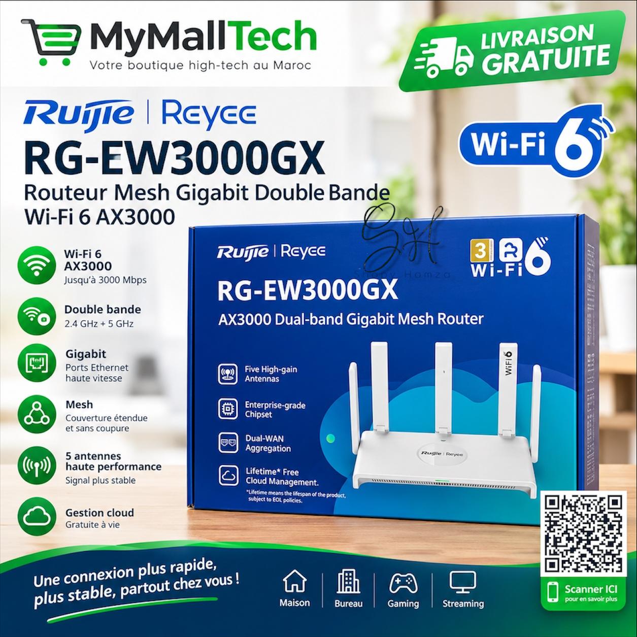 Ruijie Reyee RG-EW3000GX Wi-Fi 6 AX3000 Gigabit