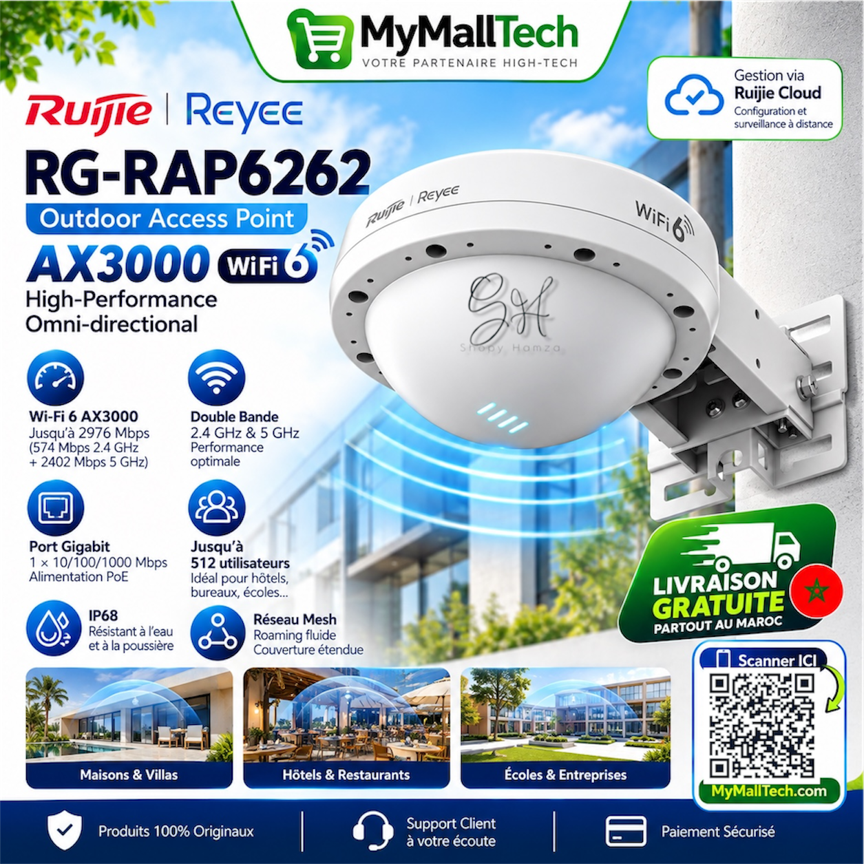 Ruijie Reyee RG-RAP6262 - Wi-Fi 6 AX3000 Gigabit